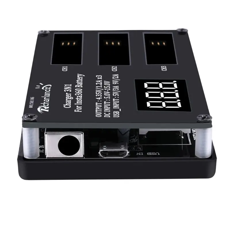 3 в 1 микро USB зарядное устройство втулка для быстрой зарядки power bank 12 В 3 А EU/US Plug power Adapter для Insta360 ONE X battery D08A
