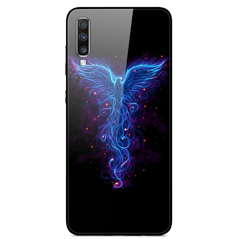 Роскошный стеклянный чехол для samsung Galaxy A70, чехол A 70, чехол на заднюю панель для samsung A70, чехол A705F 6,", ТПУ Рамка, бампер