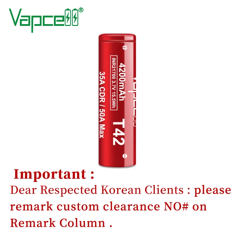 Аккумуляторная батарея Vapcell INR 21700 T42 4200 мАч 35 А 3 7 в литий-ионный аккумулятор P42A /