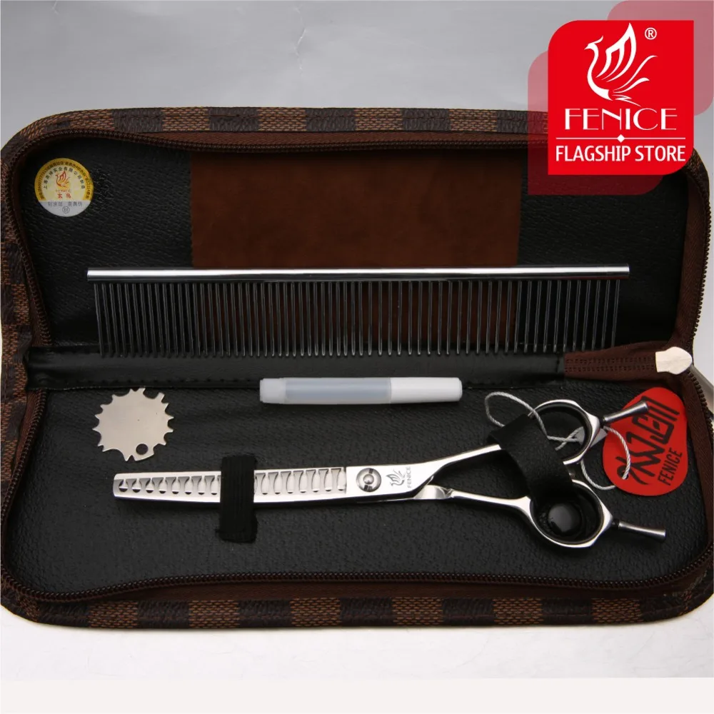 Fenice-Professional-JP440c-6-5-inch-High-quality-big-tooth-cut-dog-hair-Grooming-Curved-thinner (5)