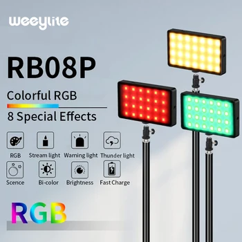 

3 pcs VILTROX RB08P RGB Video LED Light 2500K-8500K Mini Fill Light with light stand for Phone Camera Shooting Studio