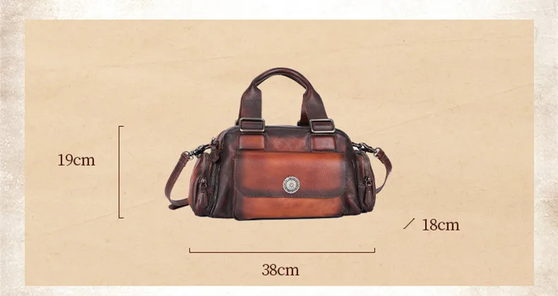 New retro casual small Women handbags female shoulder crossbody bag first layer leather messenger bag large capacity bags