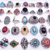 MixMax 50pcs/box Womens Rings Vintage Jewelry Mix Styles Party Favor Gifts Wholesale Lot with a Display Box Gold Silver Plated 3