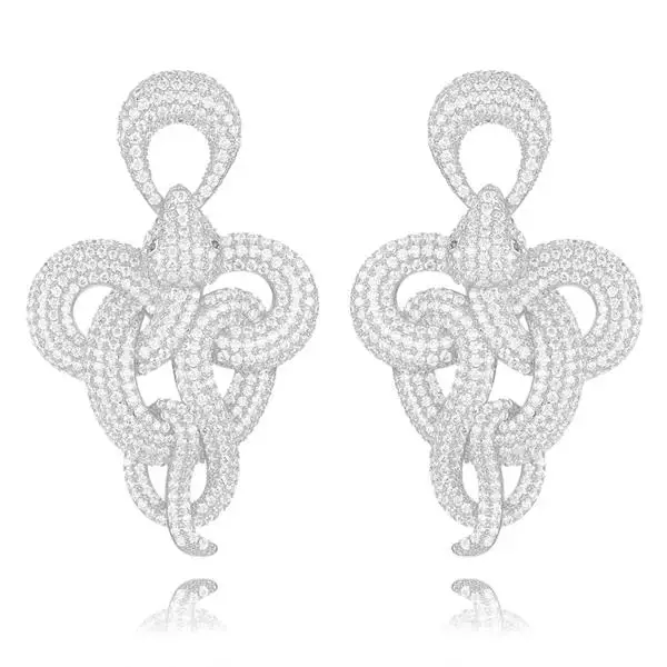 Silver Missvikki 12 цветов модный Леопард закручивается в змею Висячие Серьги Африканский индийский Дубайский Россия панк благородный роскошный Висячие серьги для женщин крутые ювелирные изделия - Окраска металла: Silver