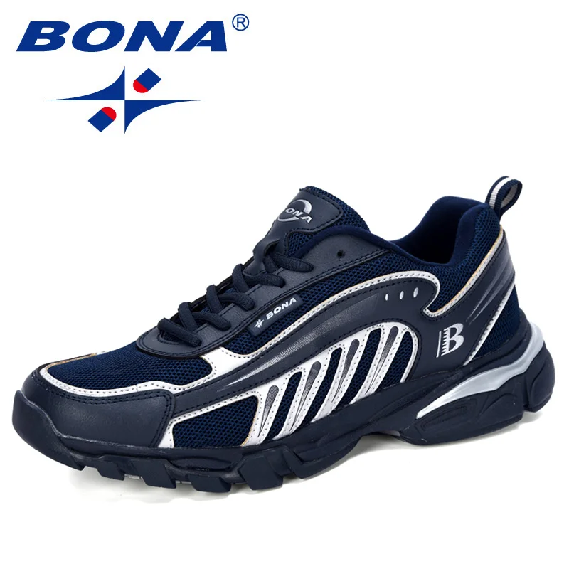 Running Shoes BONA New Designers Running Shoes Man Cow Split Sport Shoes Men Jogging Footwear Outdoors Lightweight Breathable Men