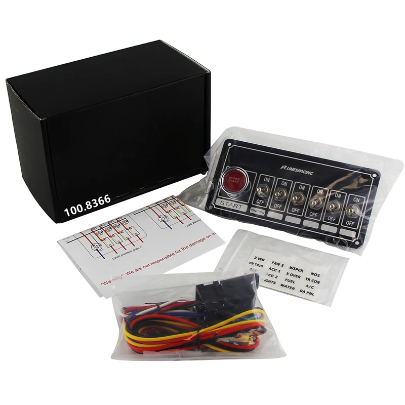 

LR Switch Panel Race Car Ignition Accessory Engine Start and 6 Switch Black