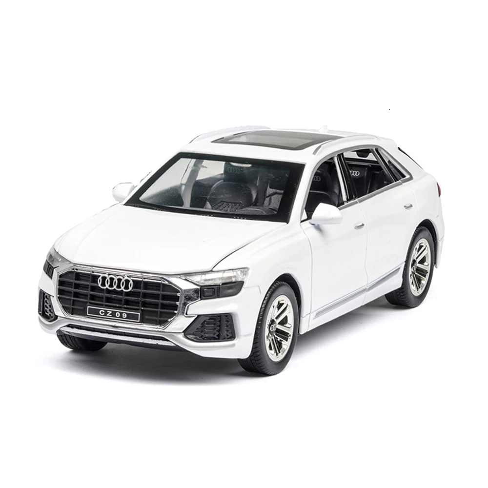 White NO BOX 1:24 Q8 автомобилей горячего колеса Модель автомобиля металлический корпус двери можно открыть музыкальная с подсветкой машина литья под давлением игрушка - Цвет: White NO BOX