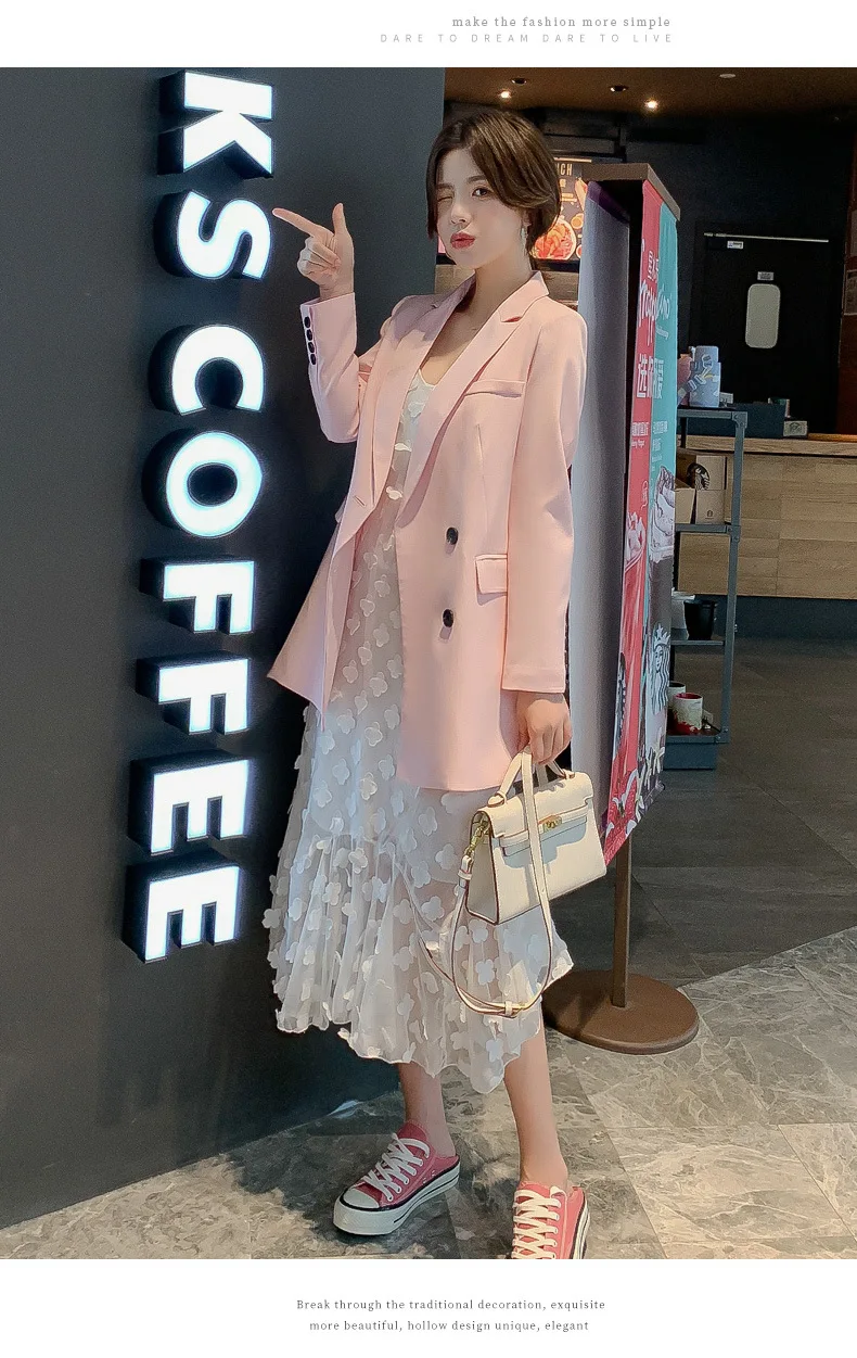 Весенне-осенняя Корейская версия, повседневная офисная модная маленькая куртка, женский свободный однотонный пиджак, Британский женский блейзер