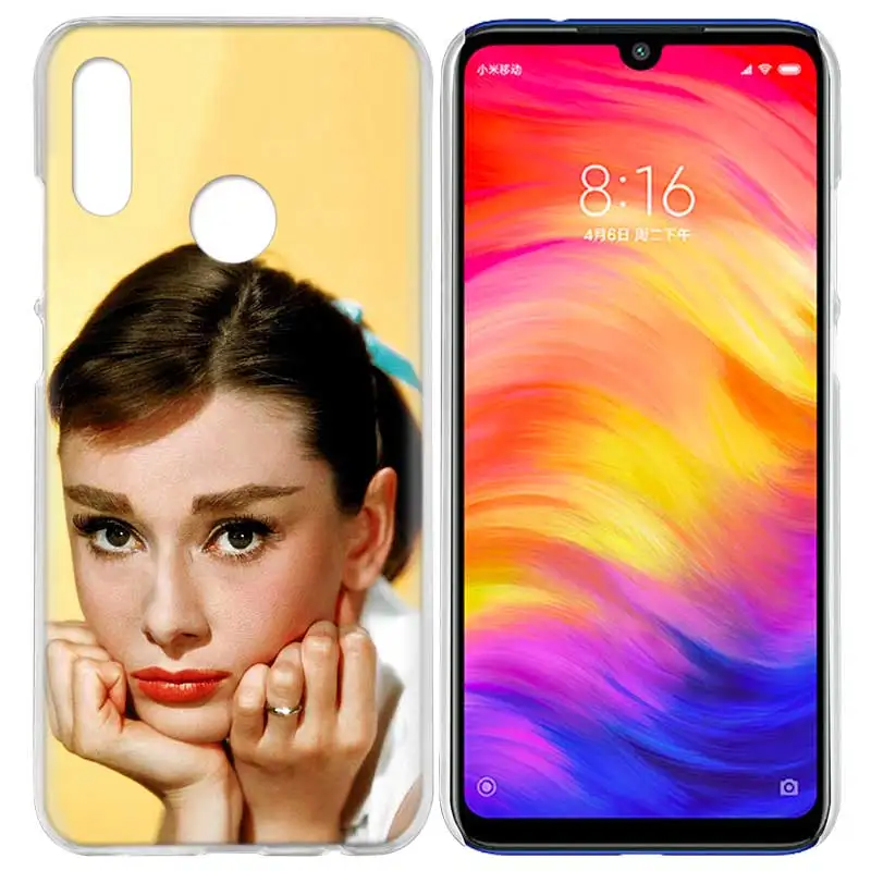 Чехол для Xiaomi Redmi Note 7 7A фотоаппаратов моментальной печати 7S 6 6A 5 Y3 K20 mi 8 до 9 лет CC9 CC9E A1 A2 A3 играть F1 Lite Pro Plus Одри Хепберн - Цвет: 01