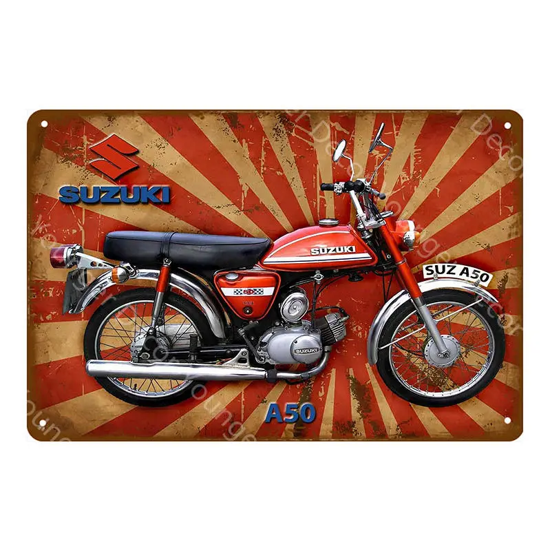 Японские британские мотоциклы металлические знаки BSA Norton Suzuki Ariel моторная пластина настенная живопись плакат винтажный декор для гаража YI-138