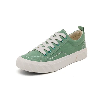 

Canvas shoes female 2019 autumn new wild flat cross lace casual shoes