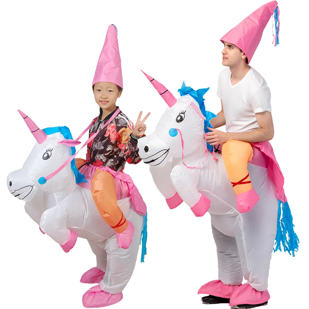 Adult Unicorn Inflatable Costume Halloween Cosplay Animal Anime Fancy Dress Riding On Dino Blow Up Carnival Costumes For Kids Adult Unicorn Inflatable Costume Halloween Cosplay Animal Anime Fancy Dress Riding On Dino Blow Up Carnival Costumes For Kids