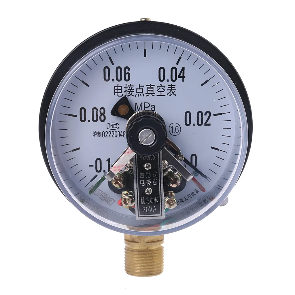 

New YXC-100 4'' -0.1MPa 30VA Electric Contact Vacuum Pressure Gauge Water Pump Pressure Magnetic Assistant Control Equipment