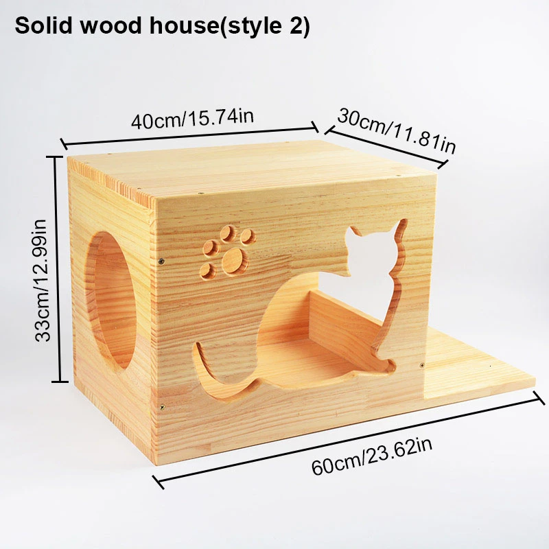 Wood house 2 RFWCAK настенный кошачий альпинистский каркас сизаль когтеточка Кошка дерево прыжки платформа Котенок Дом с лестницей Мебель для кошек - Цвет: Wood house 2