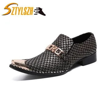 

Men Dress Shoes Handmade Weave Luxury Style Party Genuine Leather Wedding Shoes Office Men Flats Leather Oxfords Formal Shoes