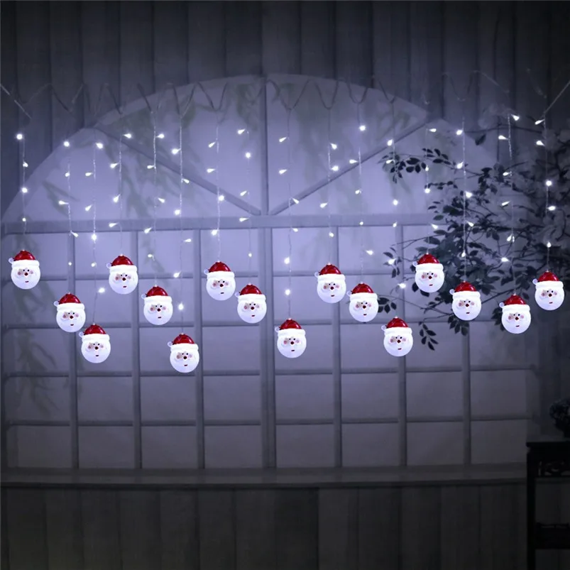 Christmas Santa Claus Garland Light Outdoor 3.5M Led String Lights Battery Window Curtain Fairy Luces Led Decoracion 40OCT2104