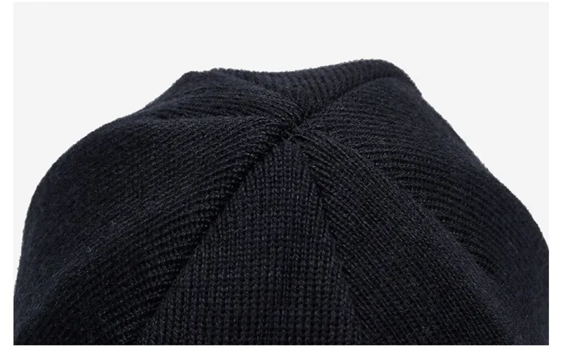 1 шт. теплые мужские шапочки для ушей, вязанная зимняя шапка Skullies, модная однотонная шапка в стиле хип-хоп, зимние шапки для мужчин
