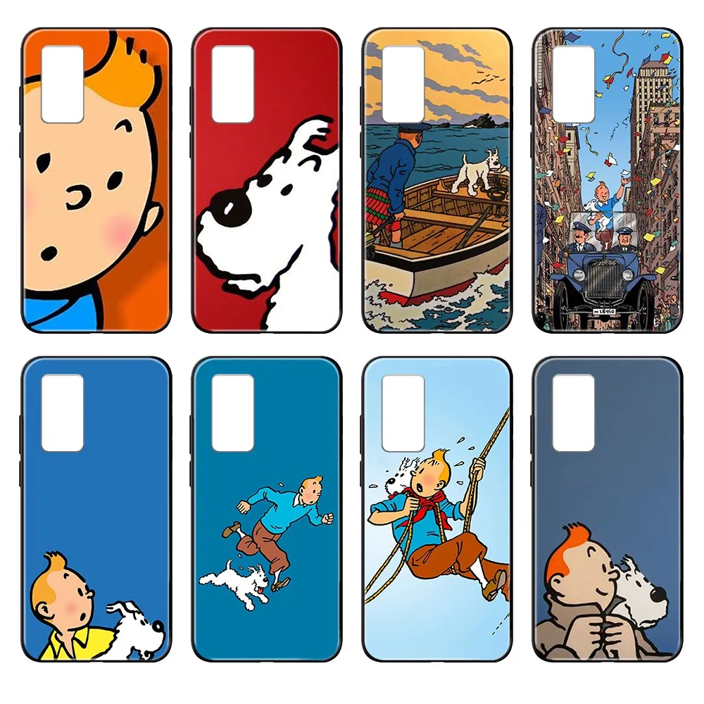 The Adventures of Tintin черный чехол для телефона корпус Huawei nova P Y 2 3 6 7 8 9 10 20 30 I Smart Plus Z Lite Pro II