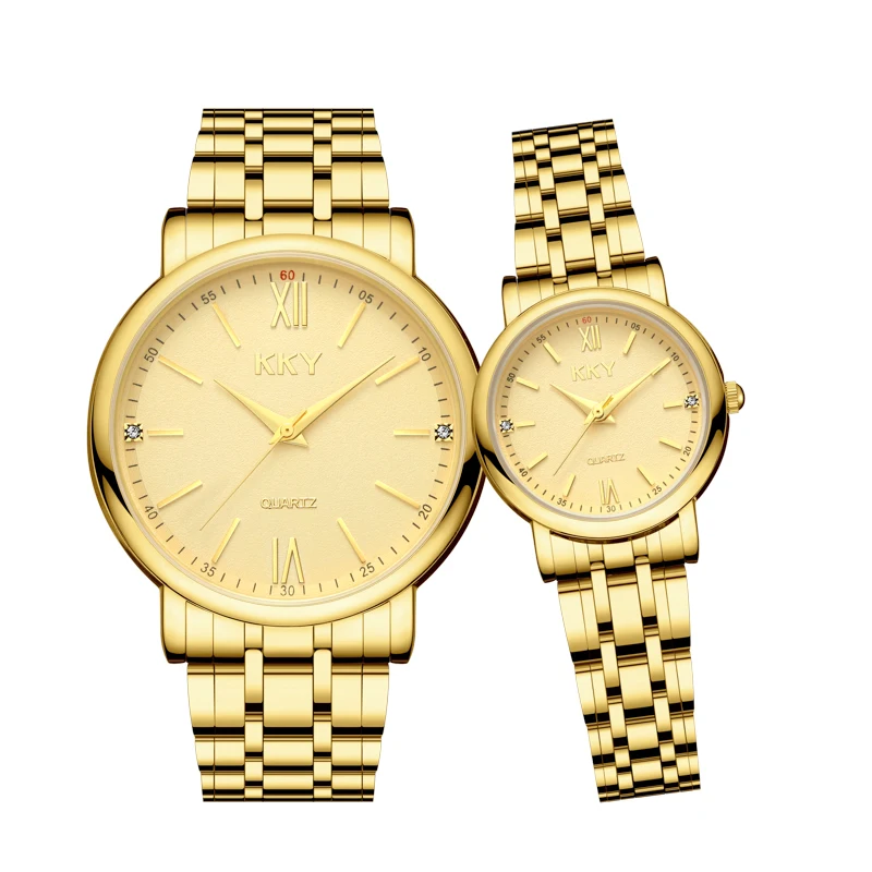 KKY New Brand Creative Golden Briquette Design Quartz Men Women Watches Relogio Masculino Luxury Wrist Watches Female Male Clock 