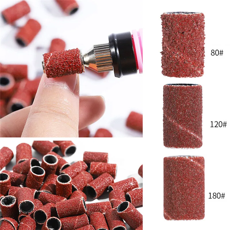 100 Pcs/Set Sanding Bands Nail Manicure Machine Accessory Acrylic Gel Polish Remover Electric File Sanders | Красота и здоровье