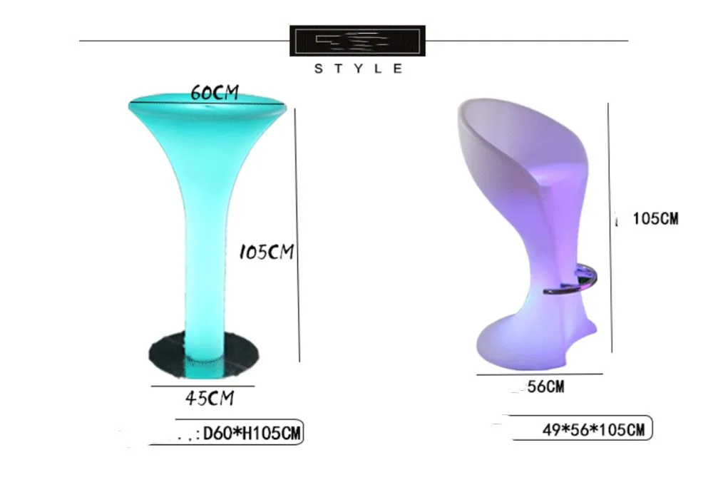 Патио СИД мебельная стойка для Перезаряжаемые журнальный столик водонепроницаемый светящийся led барный стул набор мебель адвокатского сословия расходные материалы