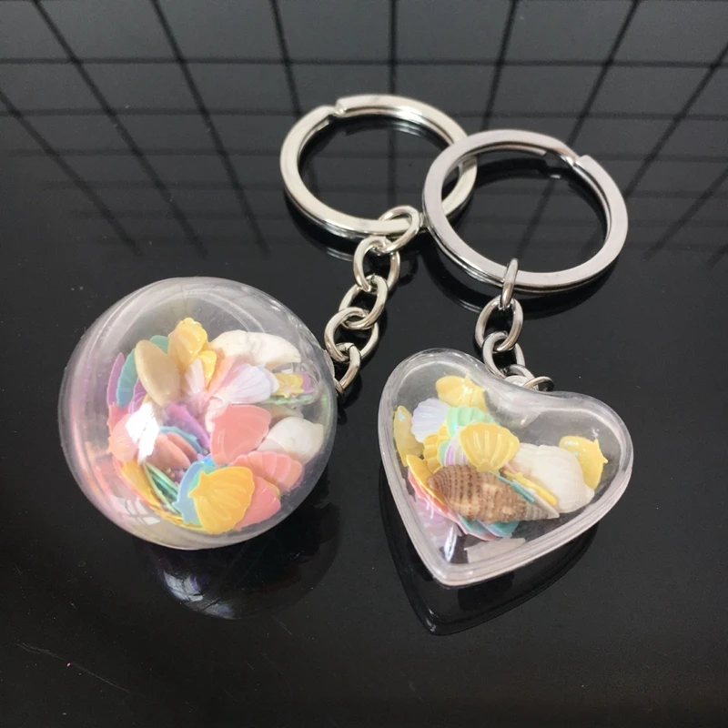 

5pcs/set Conch shell micro-landscape Pendant DIY Keychains, Simulation Car Bag Accessories, Promotion Gift, creative Key Ring