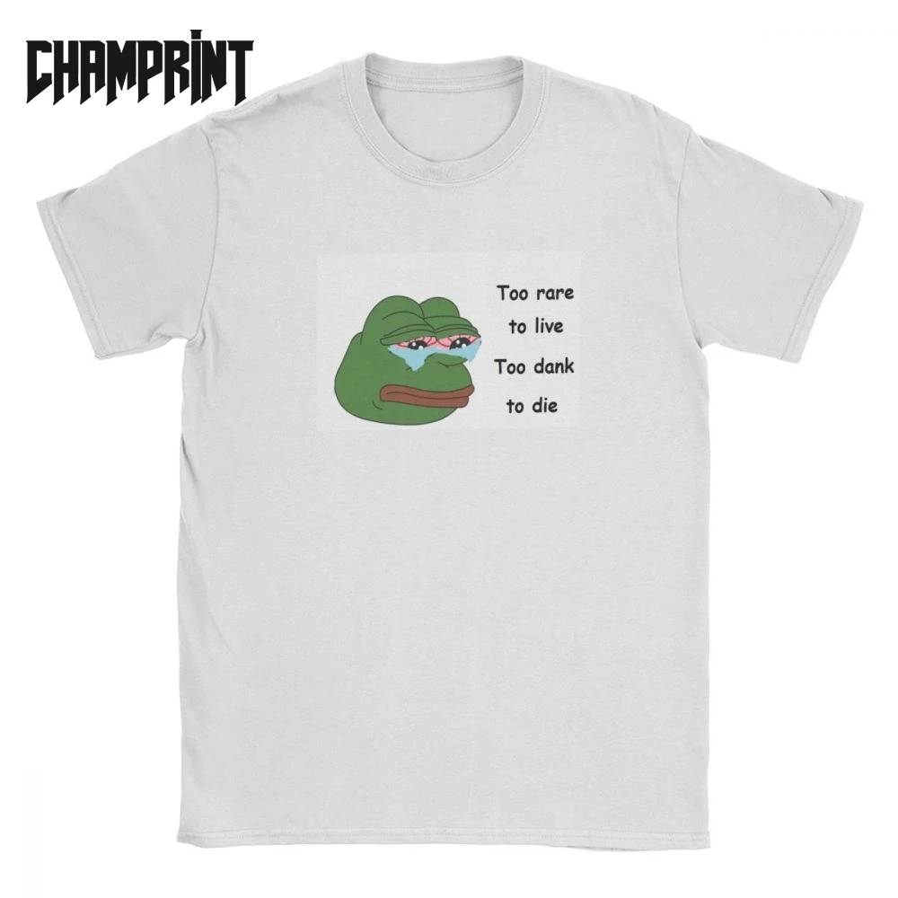 Pepe Frog Sad T-Shirt for Men Funny Meme Fun Pure Cotton Tee Shirt Crew Neck Short Sleeve T Plus Size Tops |