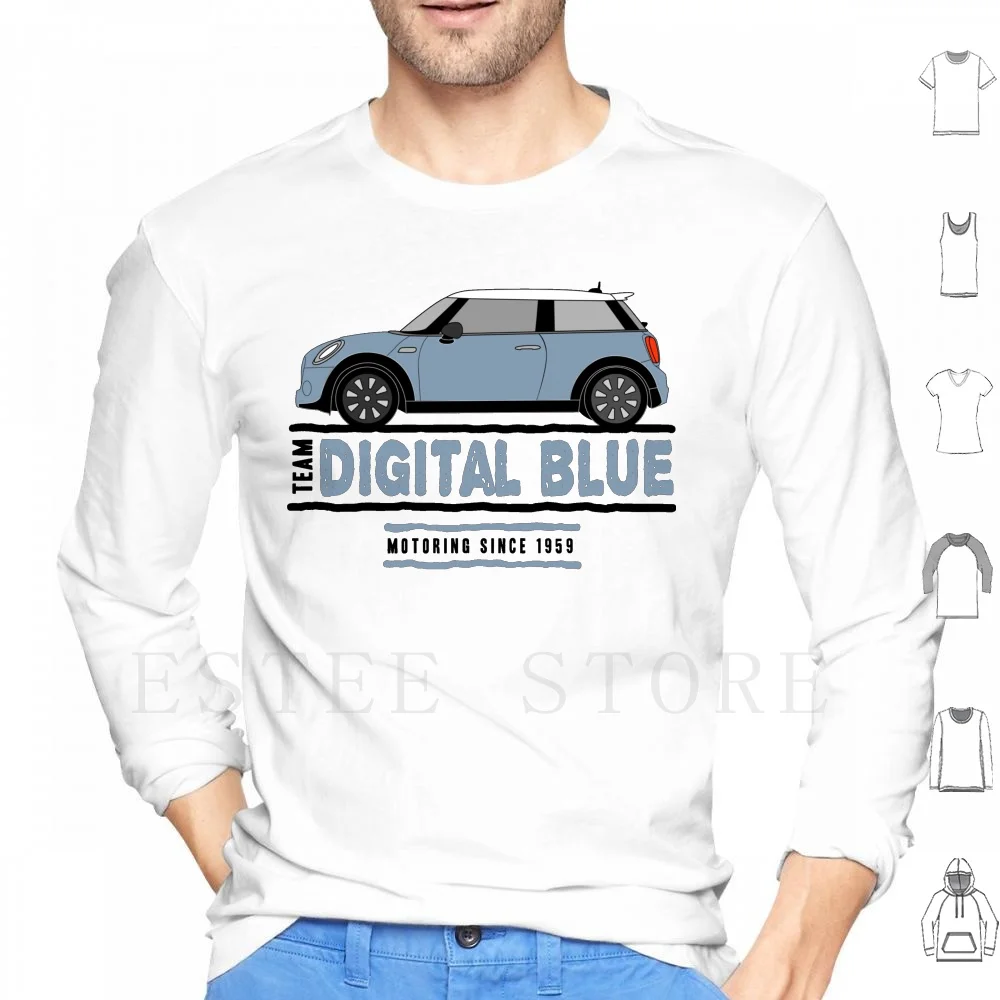 F56 Mini Team Digital Blue Hoodies Manica Lunga F56 Mini Cooper Digital Blue Blue Racing Motoring Motor R56