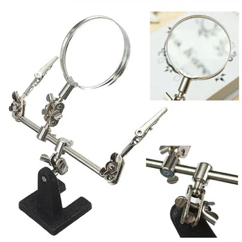 

5X Magnifying Lamp Metal Swing Arm LED Magnifier Light Glass Lens Accessories