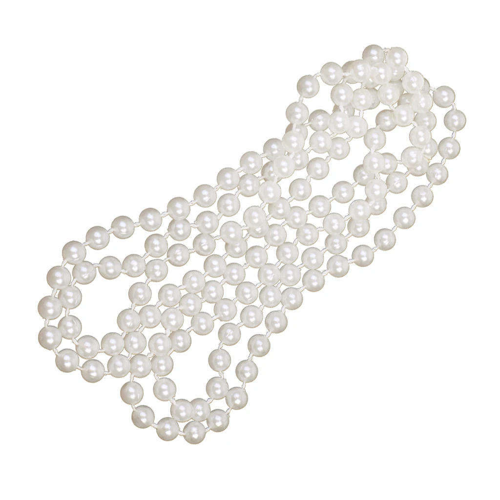 1920s Flapper Necklace Long Pearl Chain Plastic Beads For Vintage Great  Dress Length 130 cm