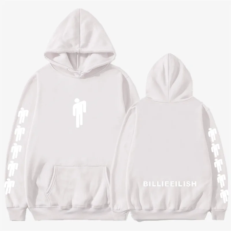 8white Billie эйлиш печати с капюшоном для женщин/мужчин модные толстовки Harajuku Повседневная Горячая Распродажа толстовки странные вещи толстовка плюс размер - Цвет: 8white