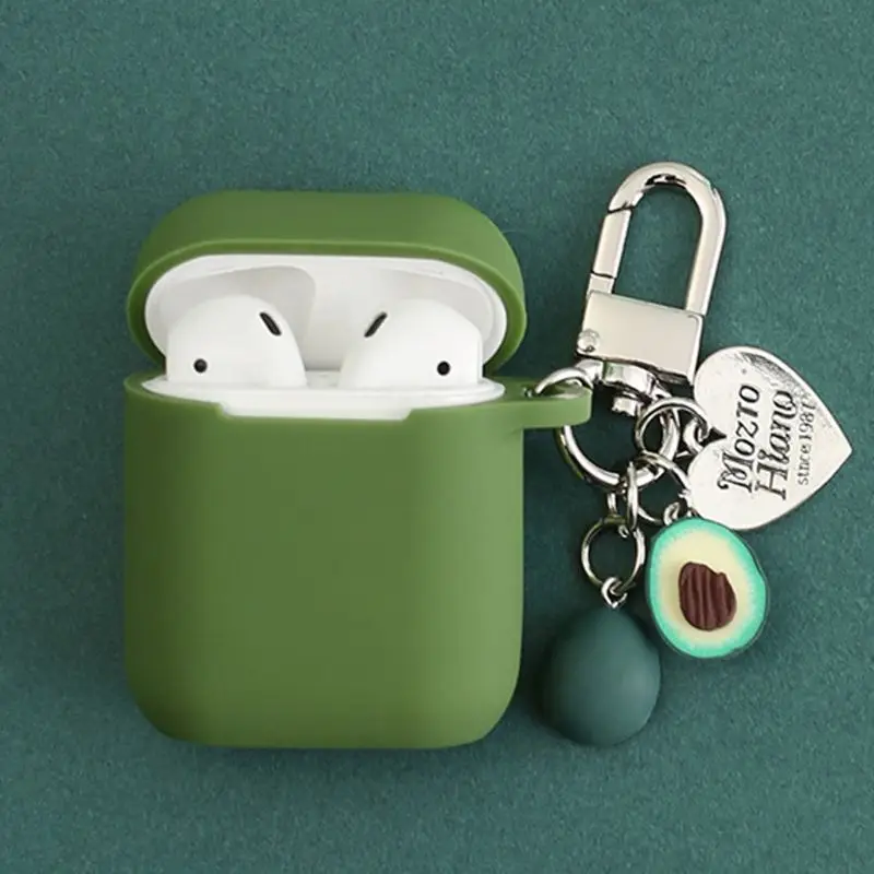 Применимый для airpods Apple Bluetooth гарнитура силиконовый чехол авокадо кулон