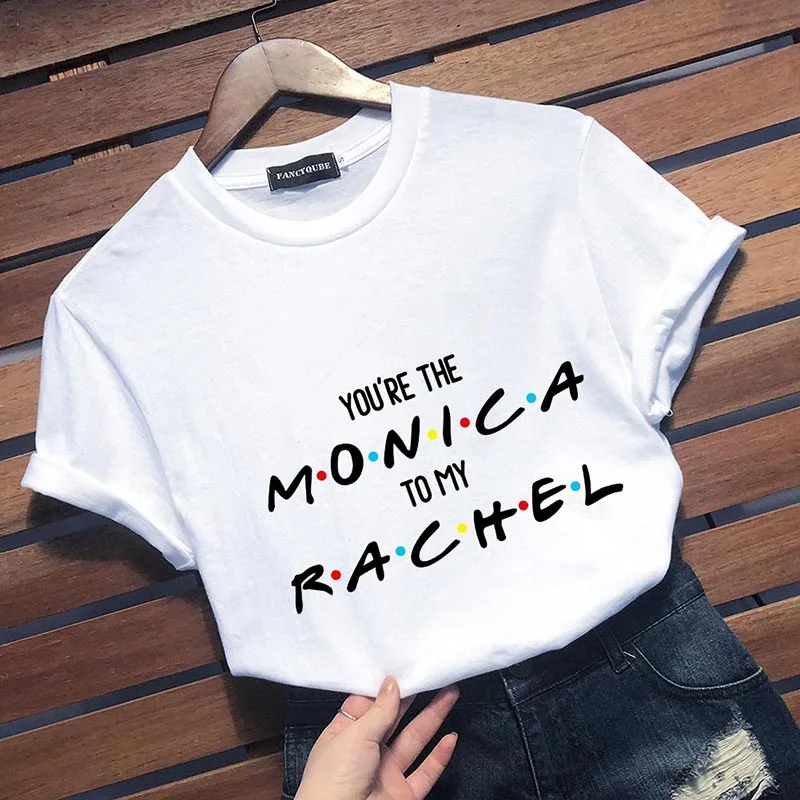 Футболка с готическим рисунком Friends Tee Harajuku женская футболка с буквенным принтом с коротким рукавом и круглым вырезом Женские топы