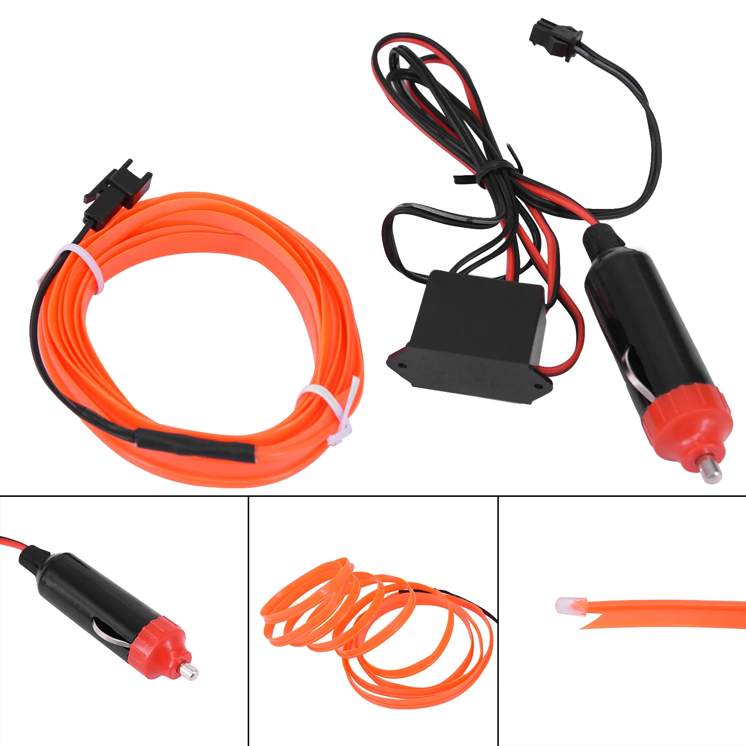 

2M 12V Car Vehicle Ambient Interior Orange Cold Light Strip Atmosphere Lamp Fits of all the vehicles with 12V DC