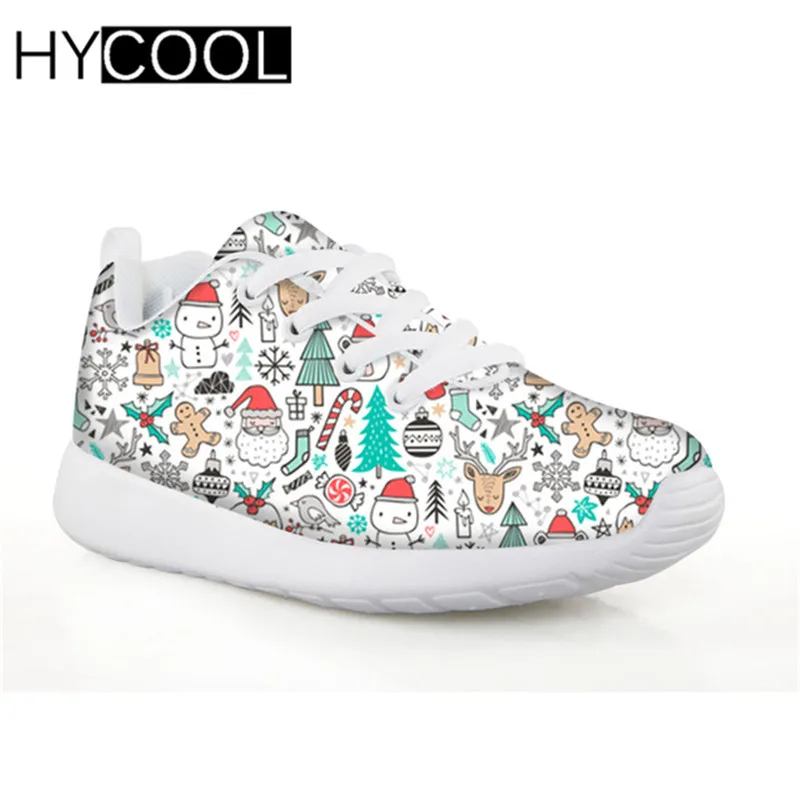 Детская обувь HYCOOL футбольная с рождеством спортивные кеды для мальчиков и