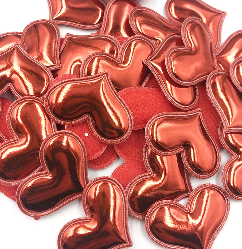 50PCS 믹스 컬러 패브릭 패치 패딩 하트 크라운 별 모양 장식에 대 한 의류 Appliques를 느꼈다 DIY 헤어 액세서리 A357