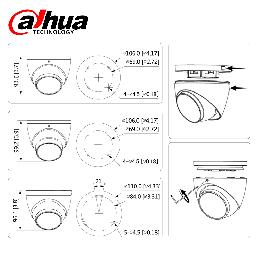 Оригинальная ip-камера dahua IPC IPC-HDW3541TM-AS