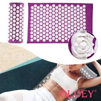 

Acupressure Lotus Acupuncture Massager Mat Set Relieve Stress Back Pain Mat Pillow Cushion Massage For Body Neck Foot Relaxation