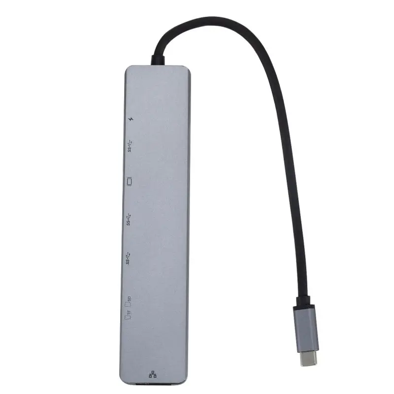 Тип-c к HDMI RJ45 8 в 1 тип-c сетевая карта для ноутбука док-станция концентратор SD/TF кард-ридер Быстрая