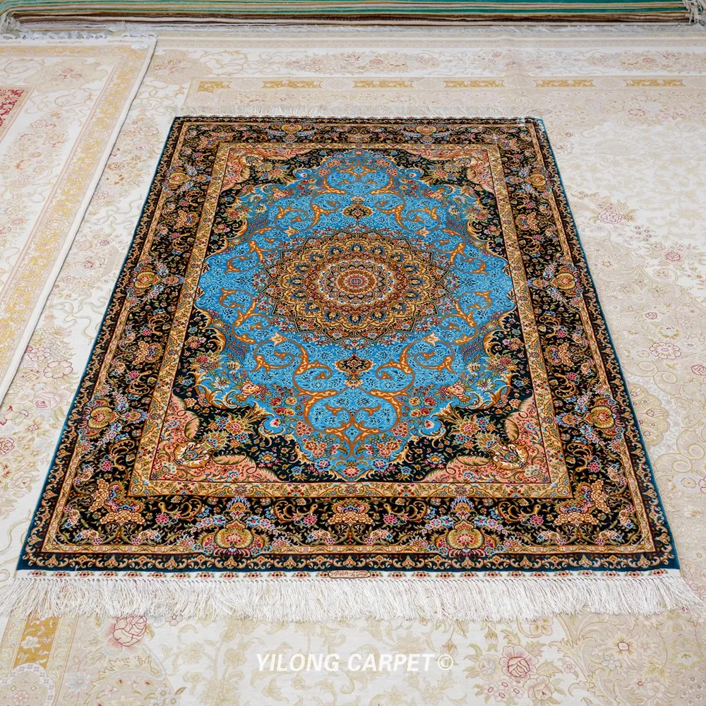 YILONG 4x6 &quotВосточная турецкий Шелковый vantage ковер персидский (ZQG515A)|tabriz rugs|rugged