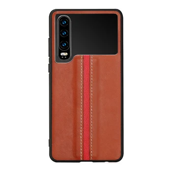 

Luxury Genuine Oil Wax Leather + Aviation Metal Stitch Phone Cases for Huawei p30 Back Cover For Huawei P30 With China Patent