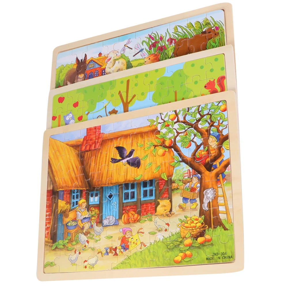 3 набора джигпилов развивающие игрушки деревянные красочные головоломки с