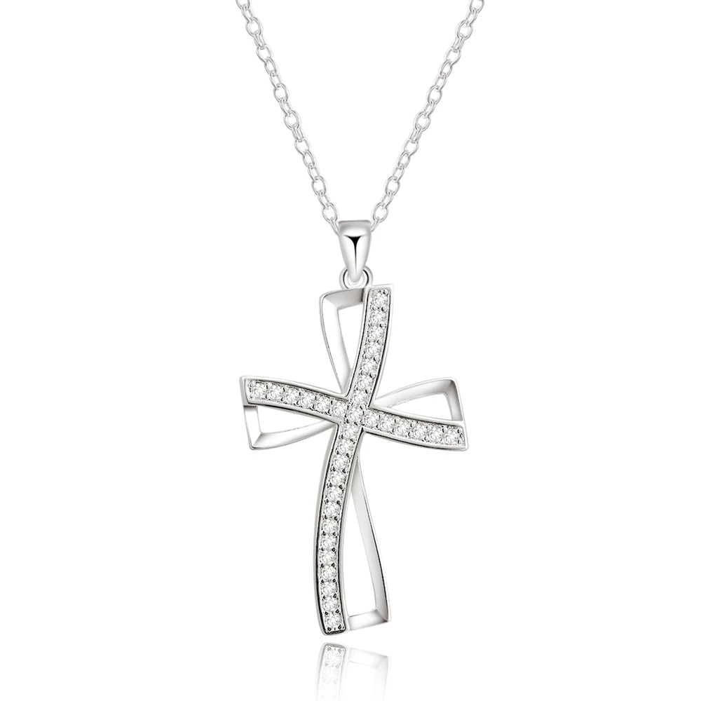 925 Stamp Zircon Cross Pendants And Necklaces For Women Charm Fashion Party Jewelry 2021 Female Christmas Gift diamond cross