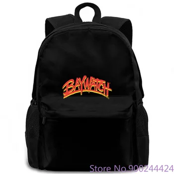 

Baywatch Logo s Flash Brand Black Hiphop women men backpack laptop travel school adult student