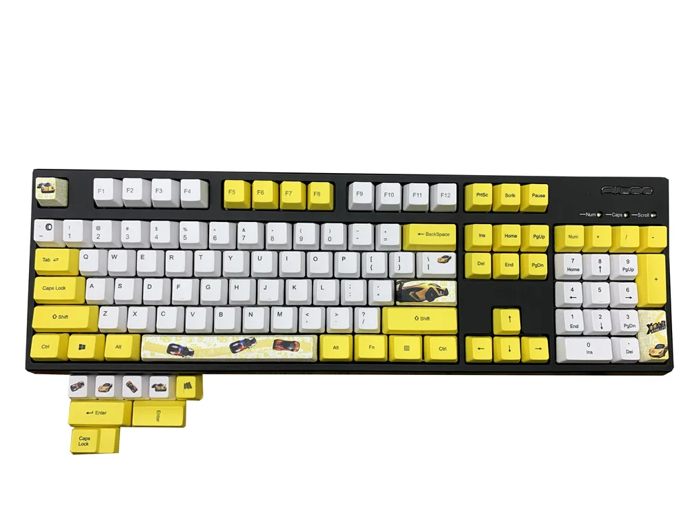 Racer OEM PBT Keycaps полный набор механическая клавиатура Keycaps PBT краситель-сублимация Keycap GK61 Anne - Цвет: OEM Racer Keycap