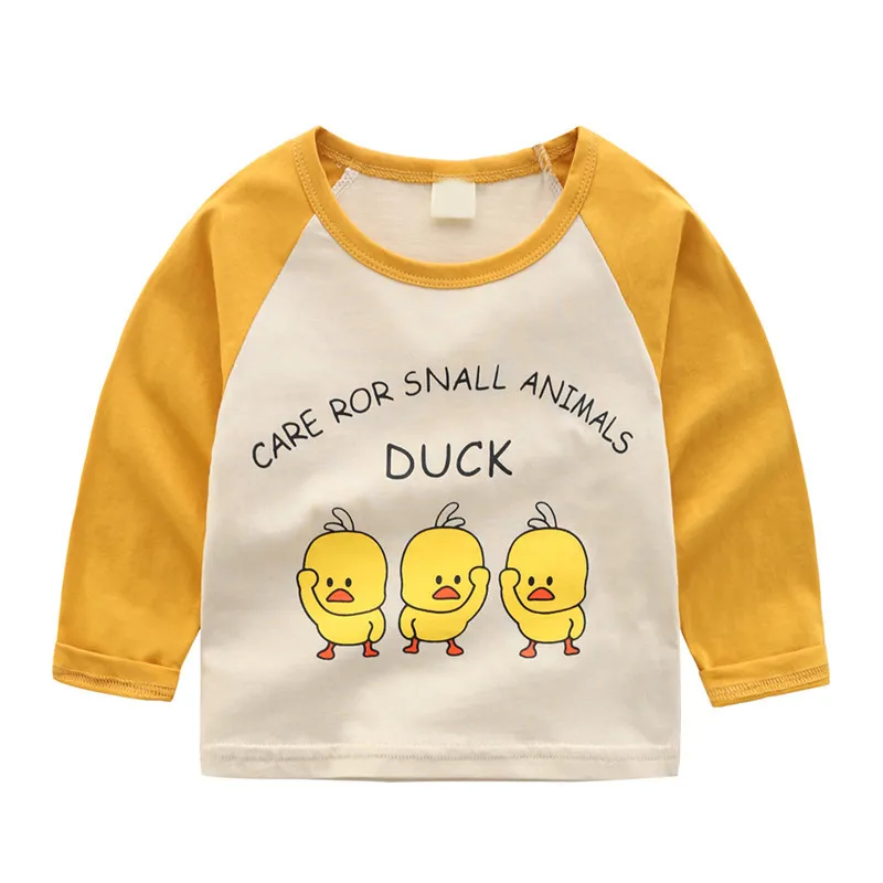 

Spring And Autumn Pure Cotton New Style Children Long Sleeve Crew Neck Korean-style Children T-shirt Single Blouse Base Shirt Ch
