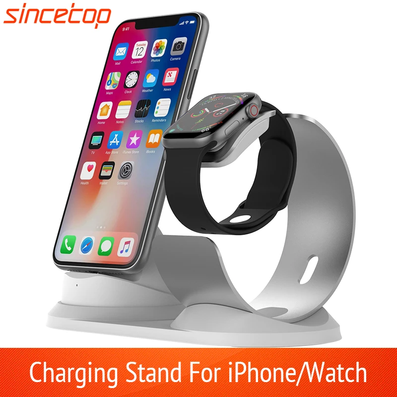 2 в 1 Зарядная подставка для iPhone11Pro X XR XS Max 8 7 6 Apple Watch Зарядное устройство Док-станция Держатель для iWatch крепление подставка зарядная станция