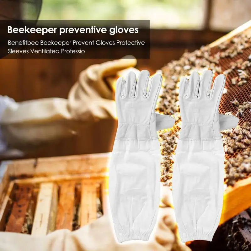 1 пара перчатки для пчеловодов хлопок кожа анти пчела защиты рукава для Apiculture пчеловода приспособления для улья
