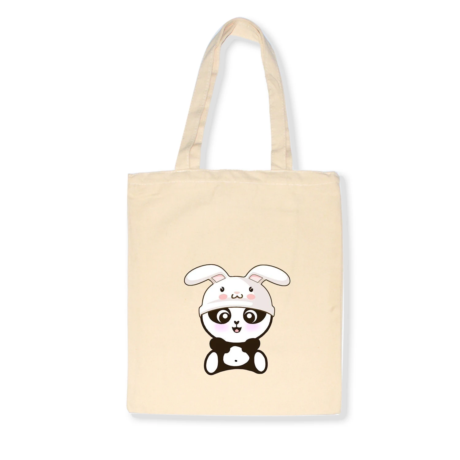 Cute Panda Print Korean Simple Women Package Canvas Bag Handbags Japanese Shoulder Bags Casual Shopping Tote Girls Handbag