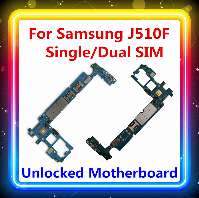 Разблокирована MB для samsung Galaxy J5 J510F материнская плата J510FN одна/две sim-карты с чипами материнская плата Android OS J510F панель/карта